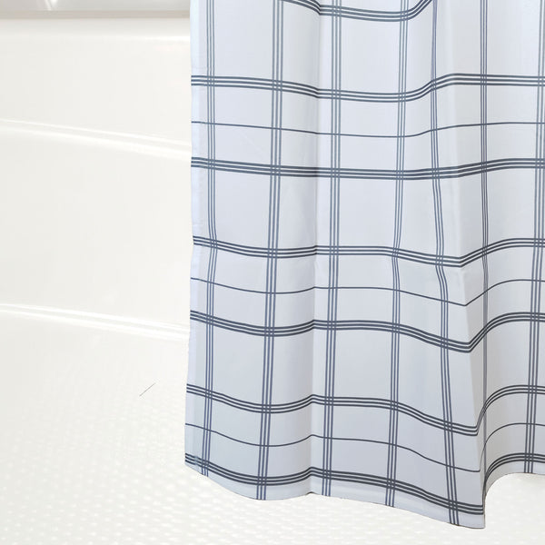 Linden Plaid Shower Curtain in Charcoal