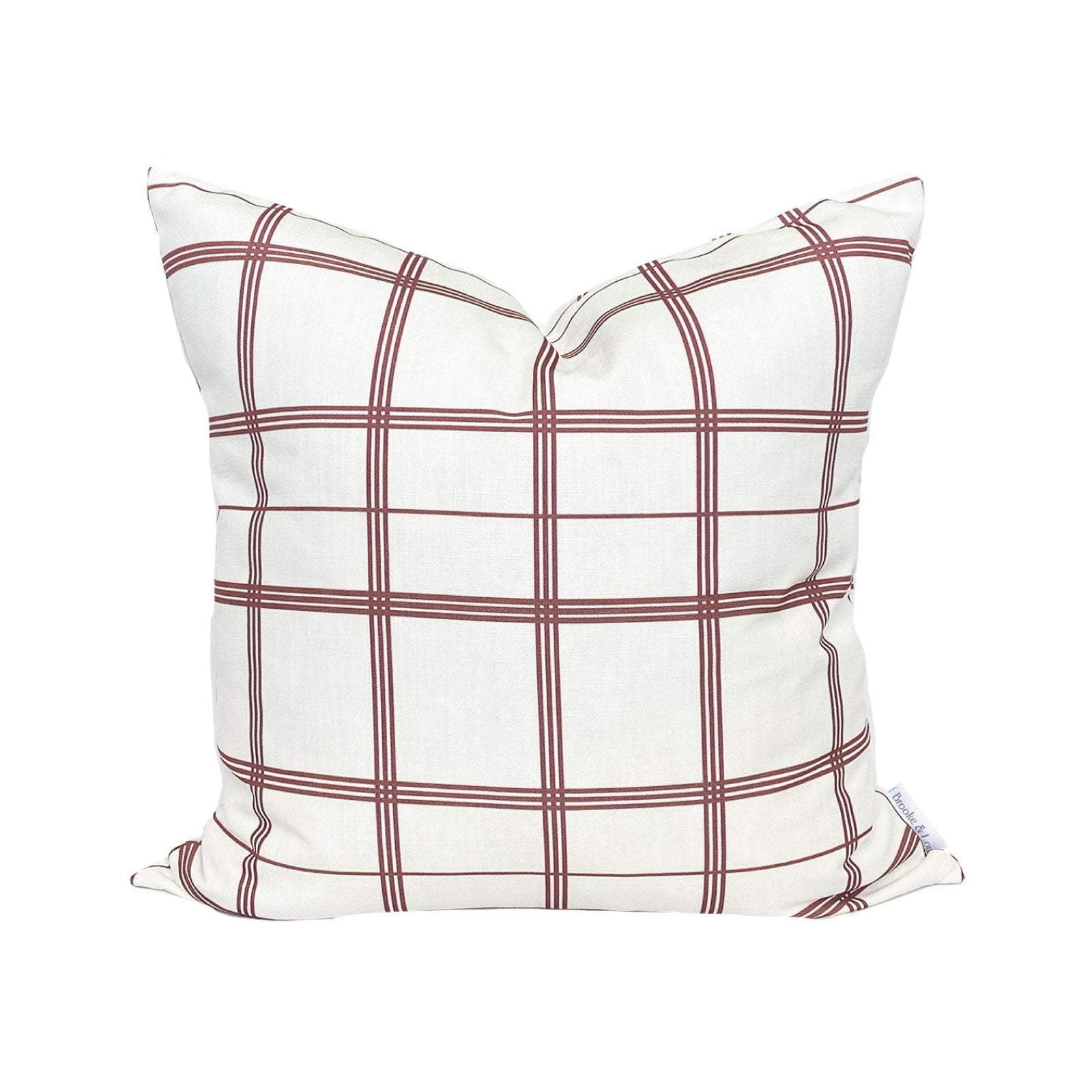Linden Plaid Pillow in Ruby