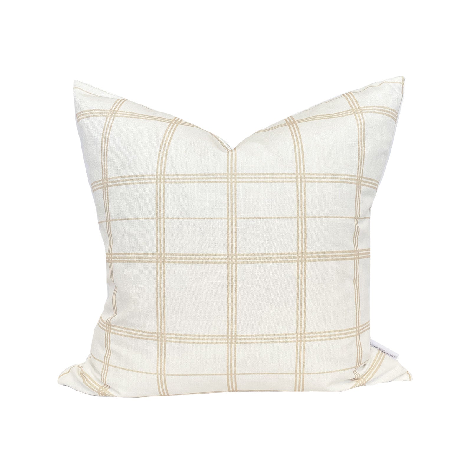 Linden Plaid Pillow in Natural