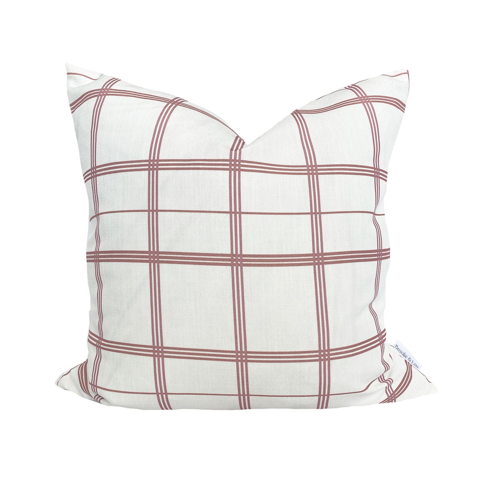 Linden Plaid Pillow in Rose