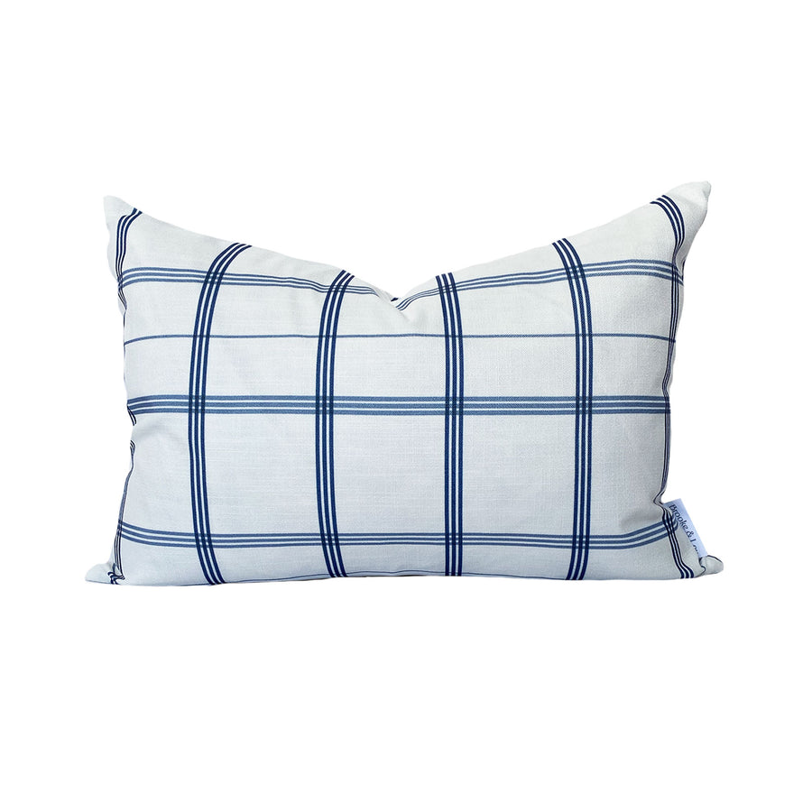 Linden Plaid Pillow in Navy