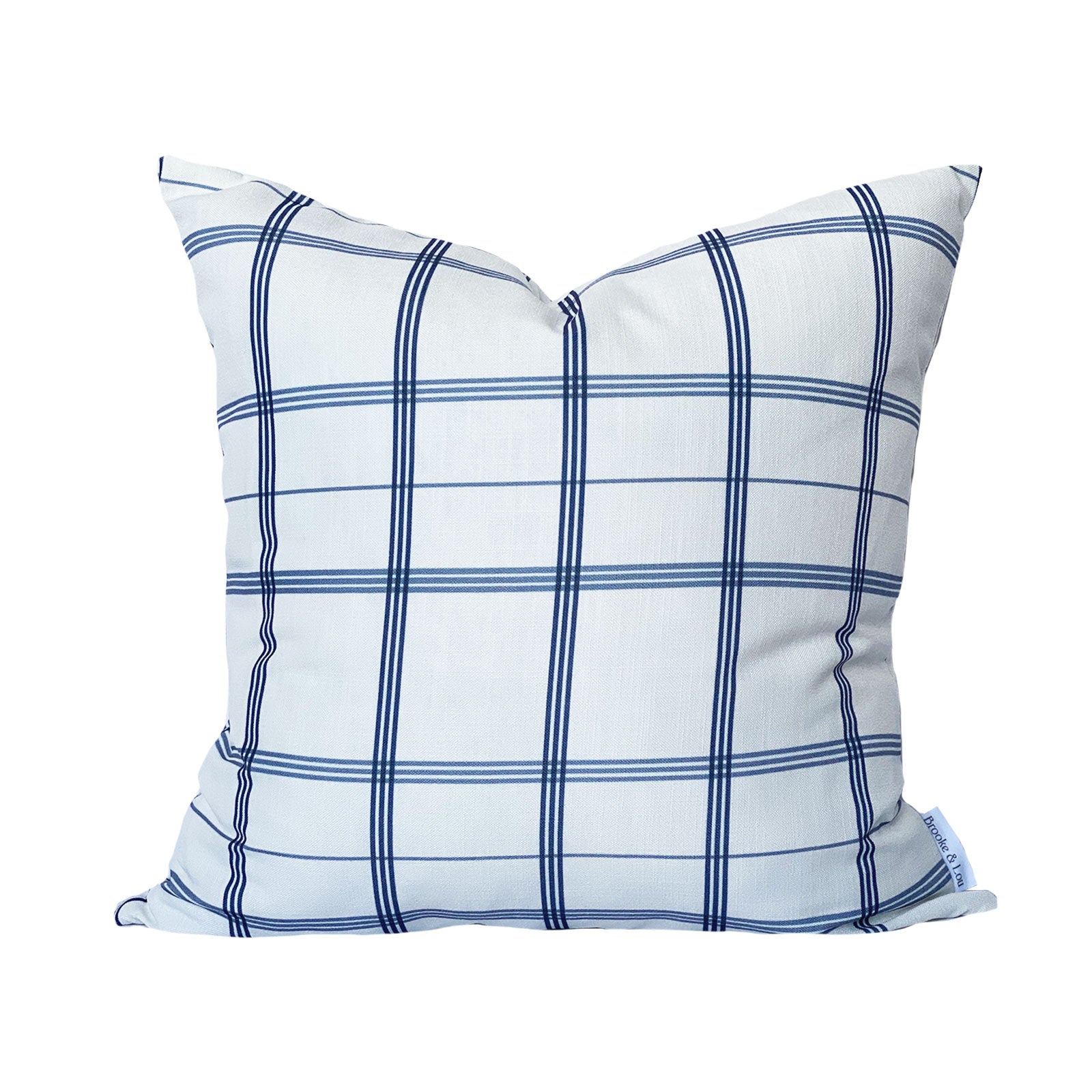 Linden Plaid Pillow in Navy