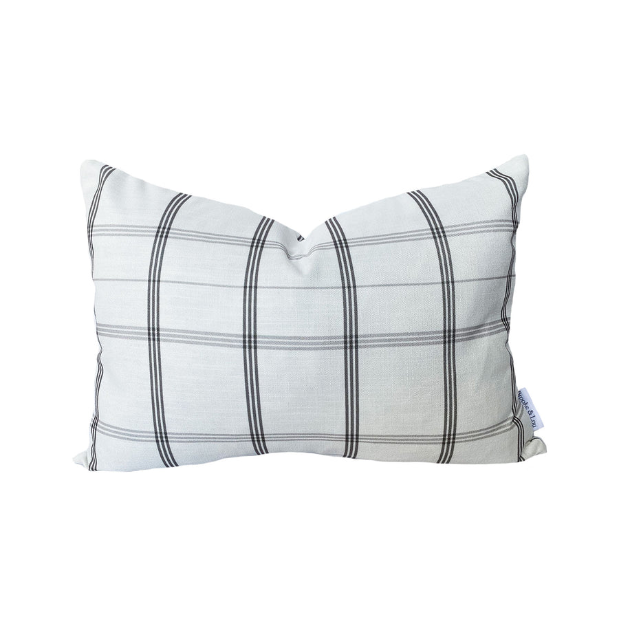 Linden Plaid Pillow in Stone Grey