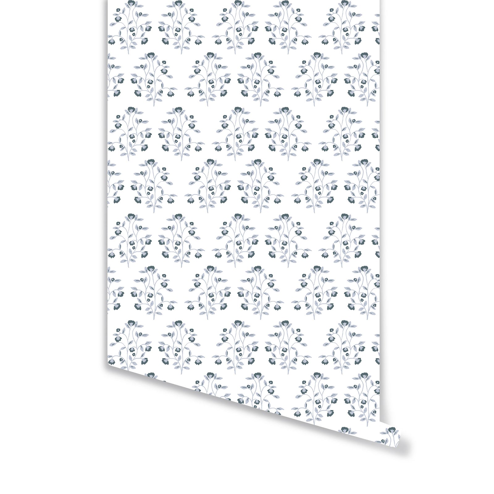 Lucille Floral Wallpaper in Navy