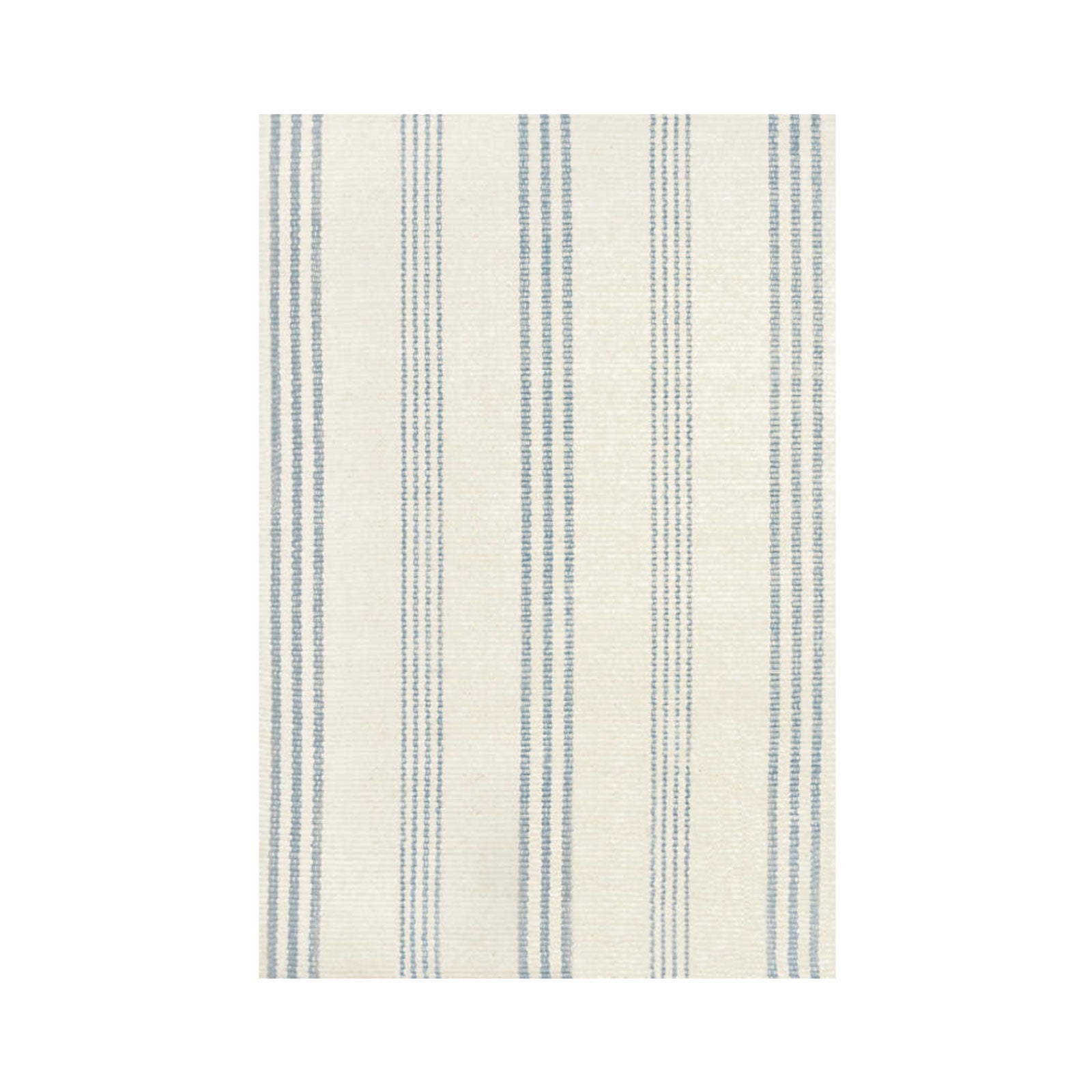 Blue and ivory striped cotton rug