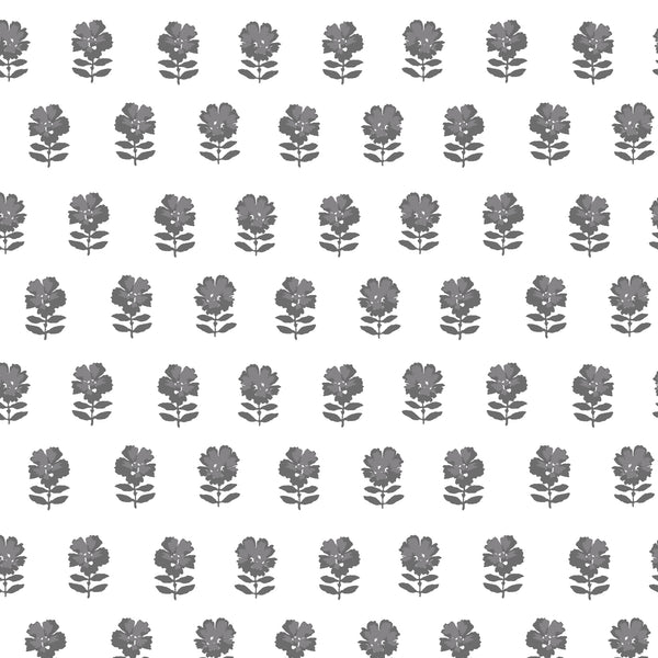 Lulu Floral Fabric in Charcoal