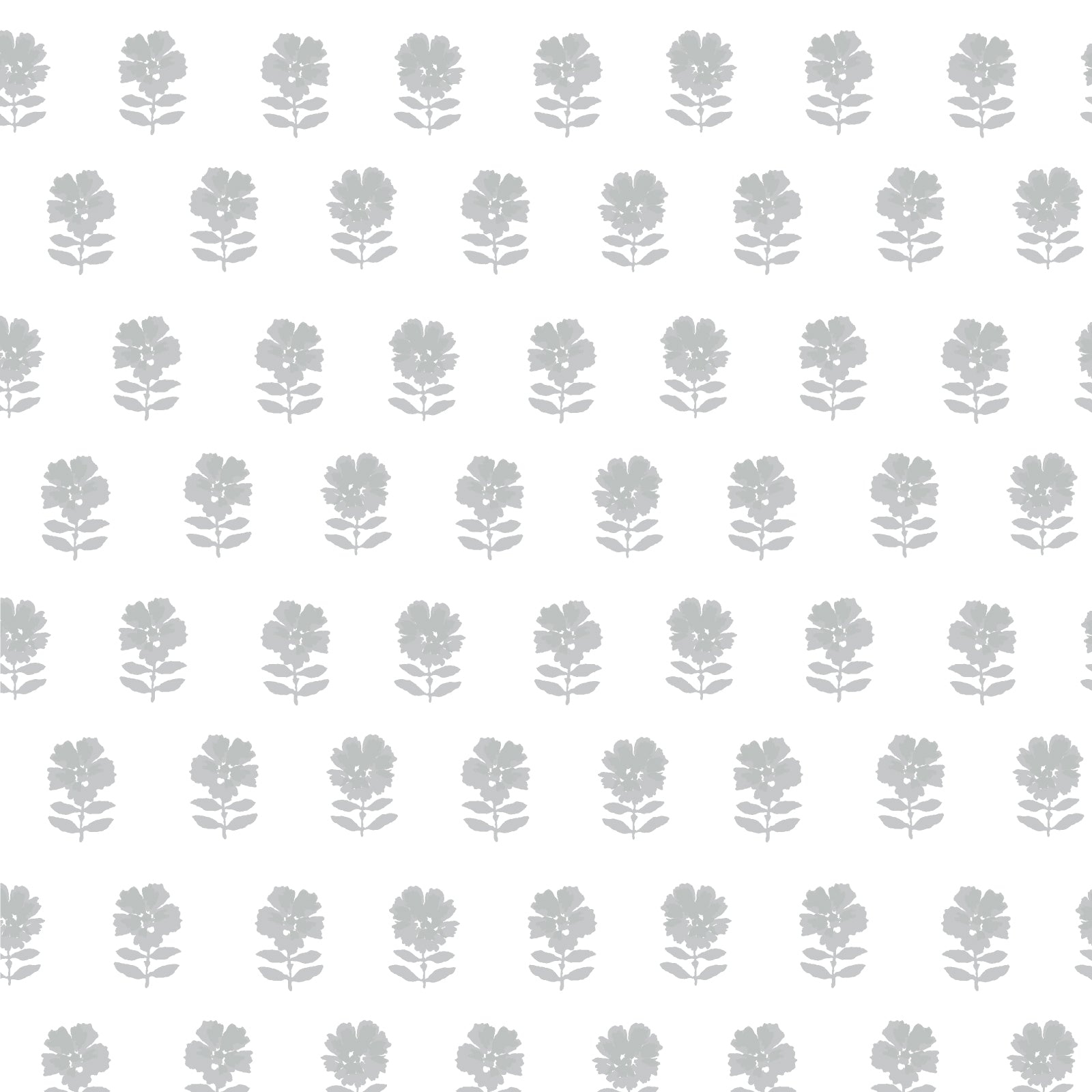 Lulu Floral Fabric in Stone Grey