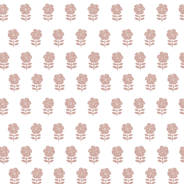 Lulu Floral Fabric in Dusty Pink