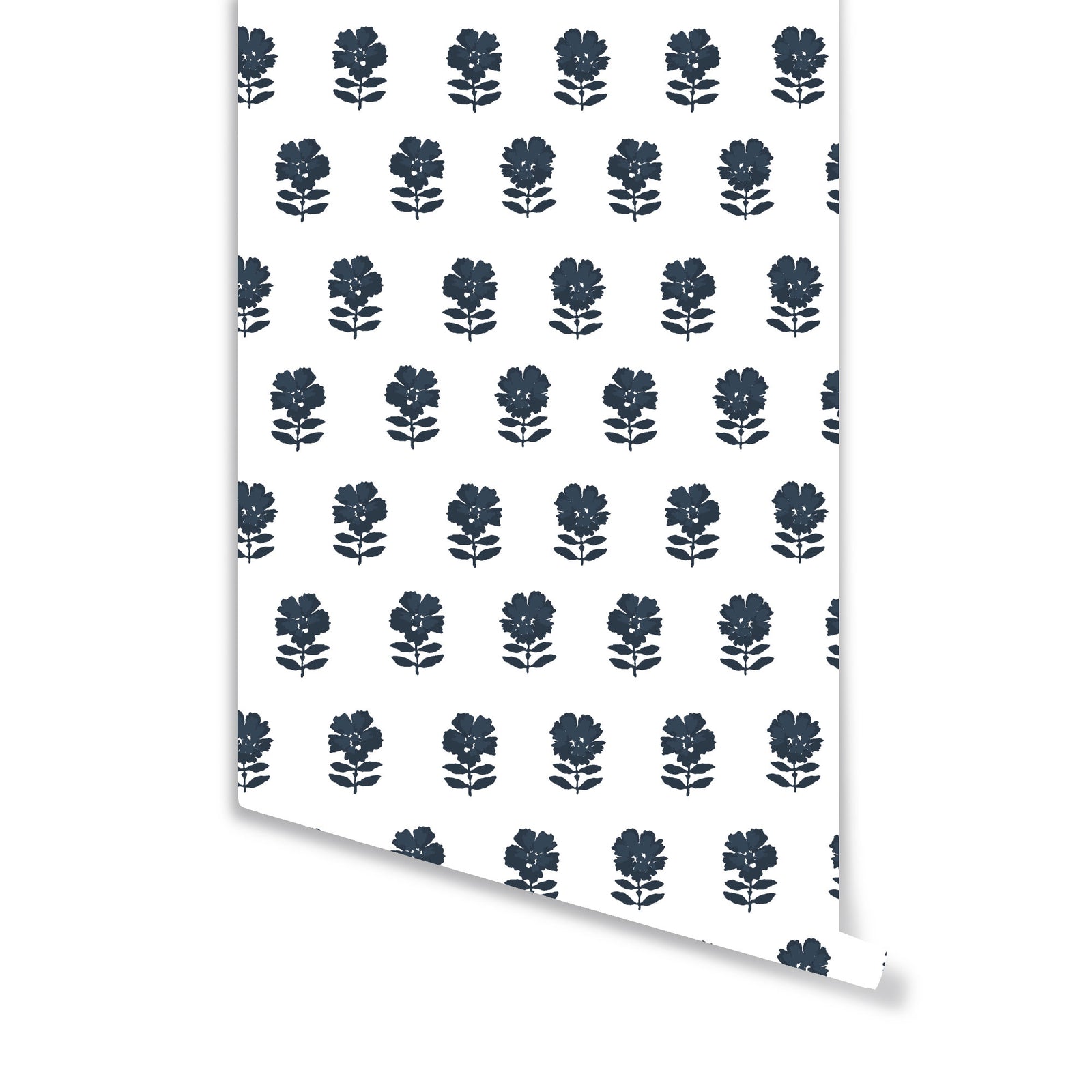 Lulu Floral Wallpaper in Navy