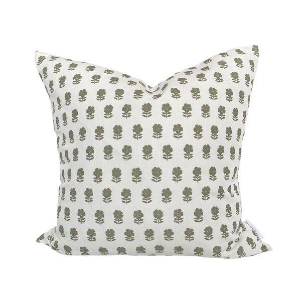 Lulu Floral Pillow in Olive