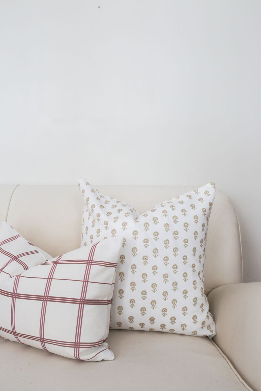 Linden Plaid Pillow in Rose