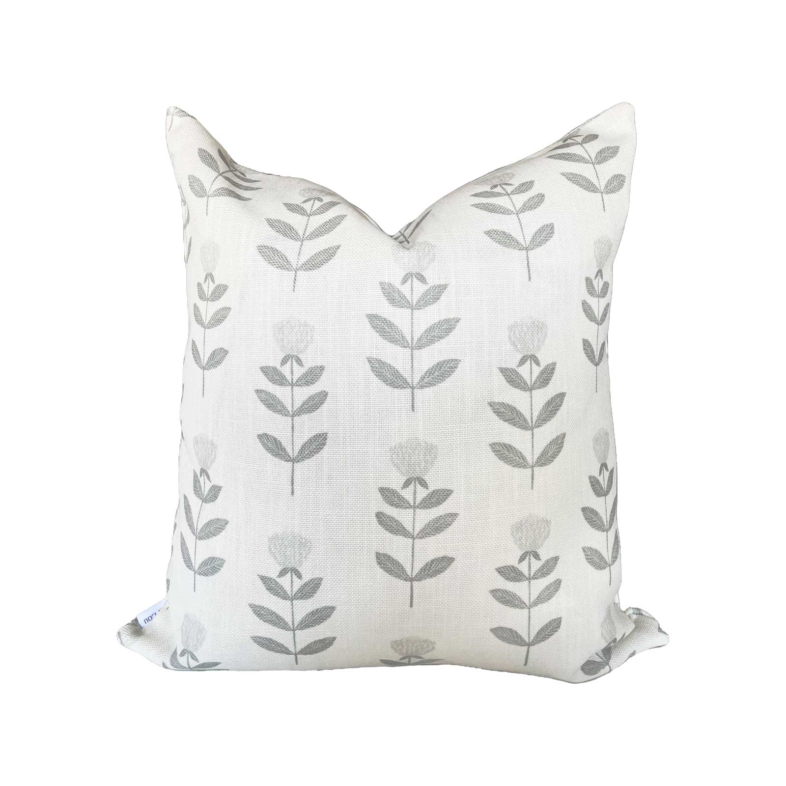Madison Floral Pillow in Stone Grey