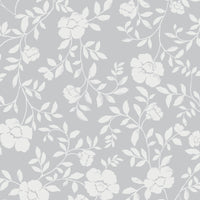 Natasha Floral Fabric in Stone Grey