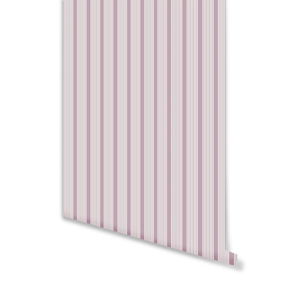 Oscar Stripe Wallpaper in Lilac