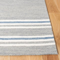 Owen Striped Rug in Grey and Blue