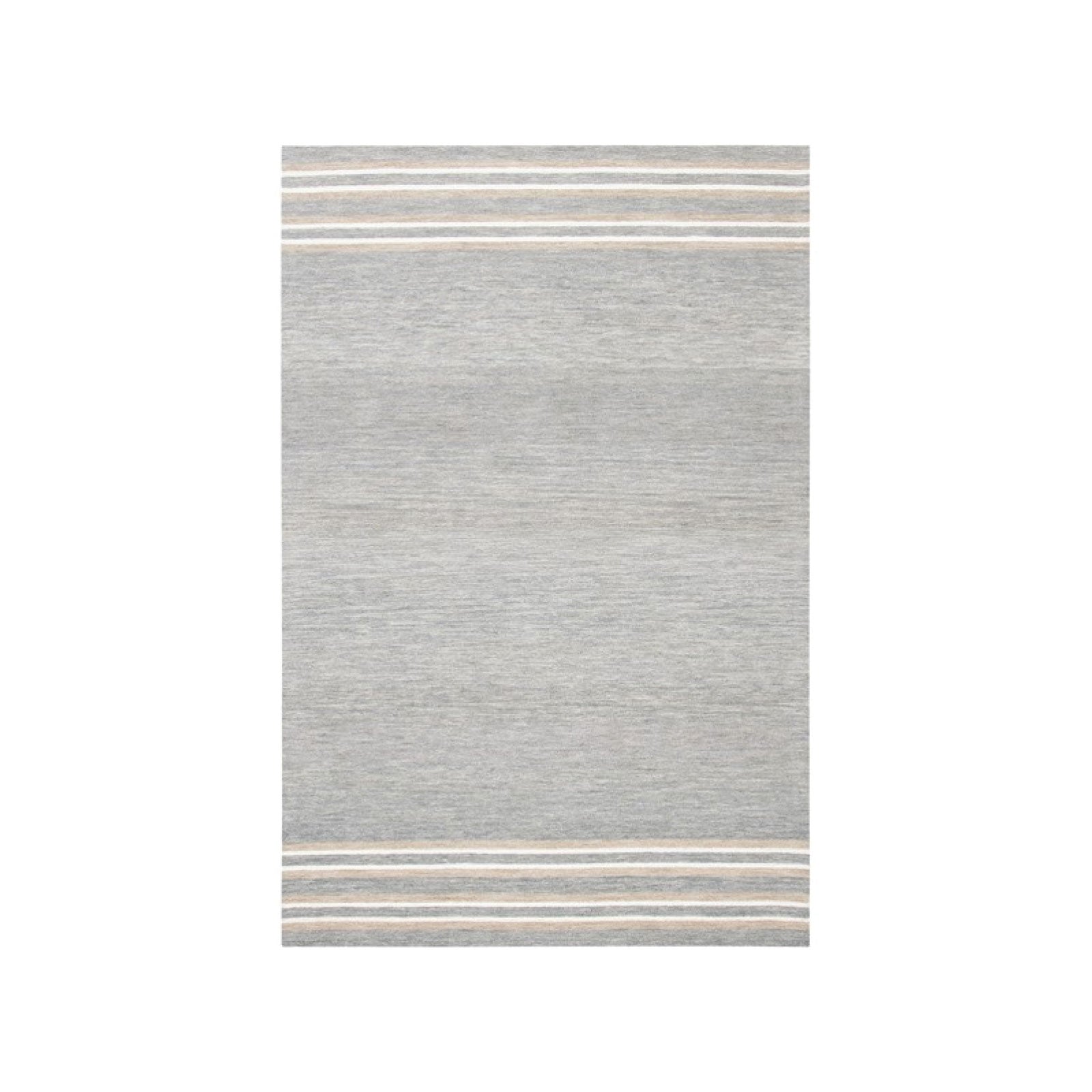 Owen Striped Rug in Grey and Natural
