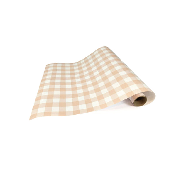 Picnic Check Paper Table Runner in Melon