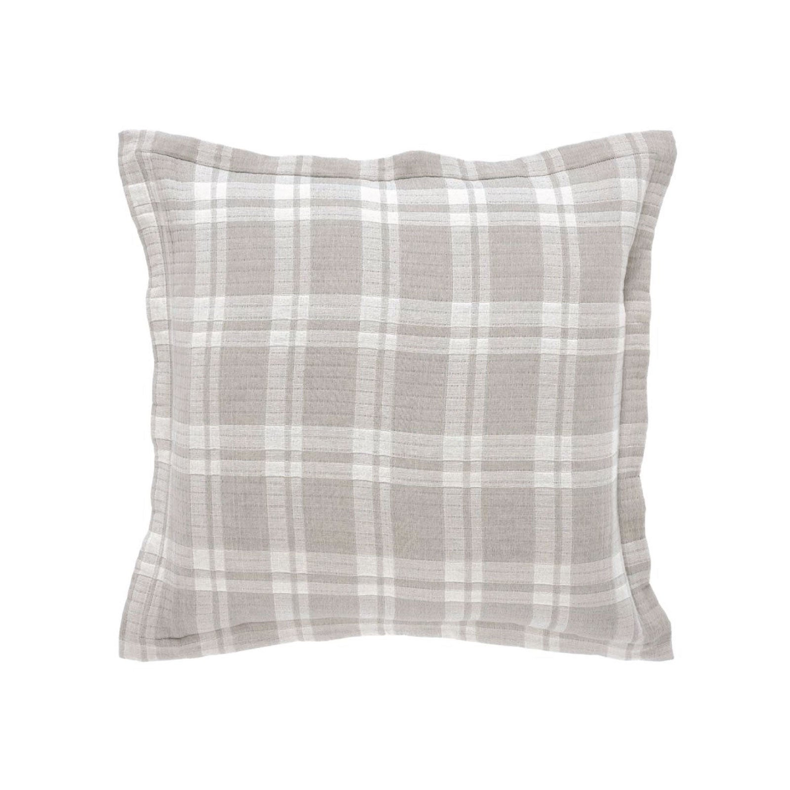 Plaid Sham in Grey - Euro