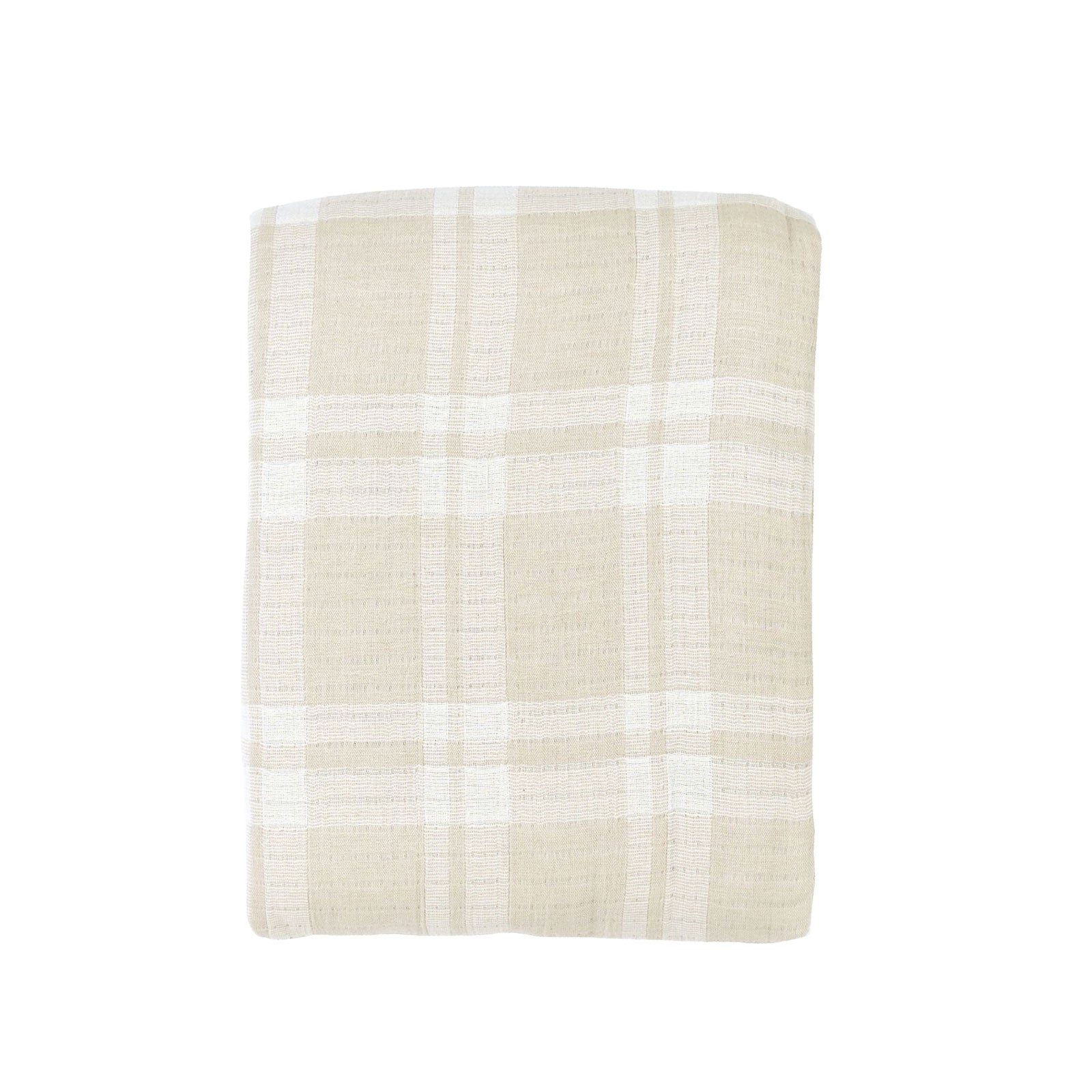 Plaid Bed Throw in Dune