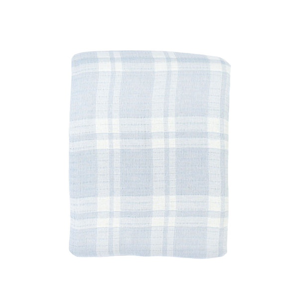 Plaid Bed Throw in Sky