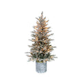 Pre-Lit Potted Flocked Scandinavian Fir Tree