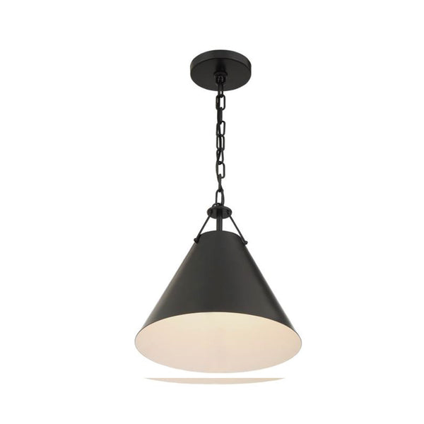 Randolph 1 Light Pendant in Matte Black