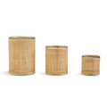 Rattan Cachepot Candle Holders - Set of 3