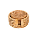 Rattan Coaster Set in Honey