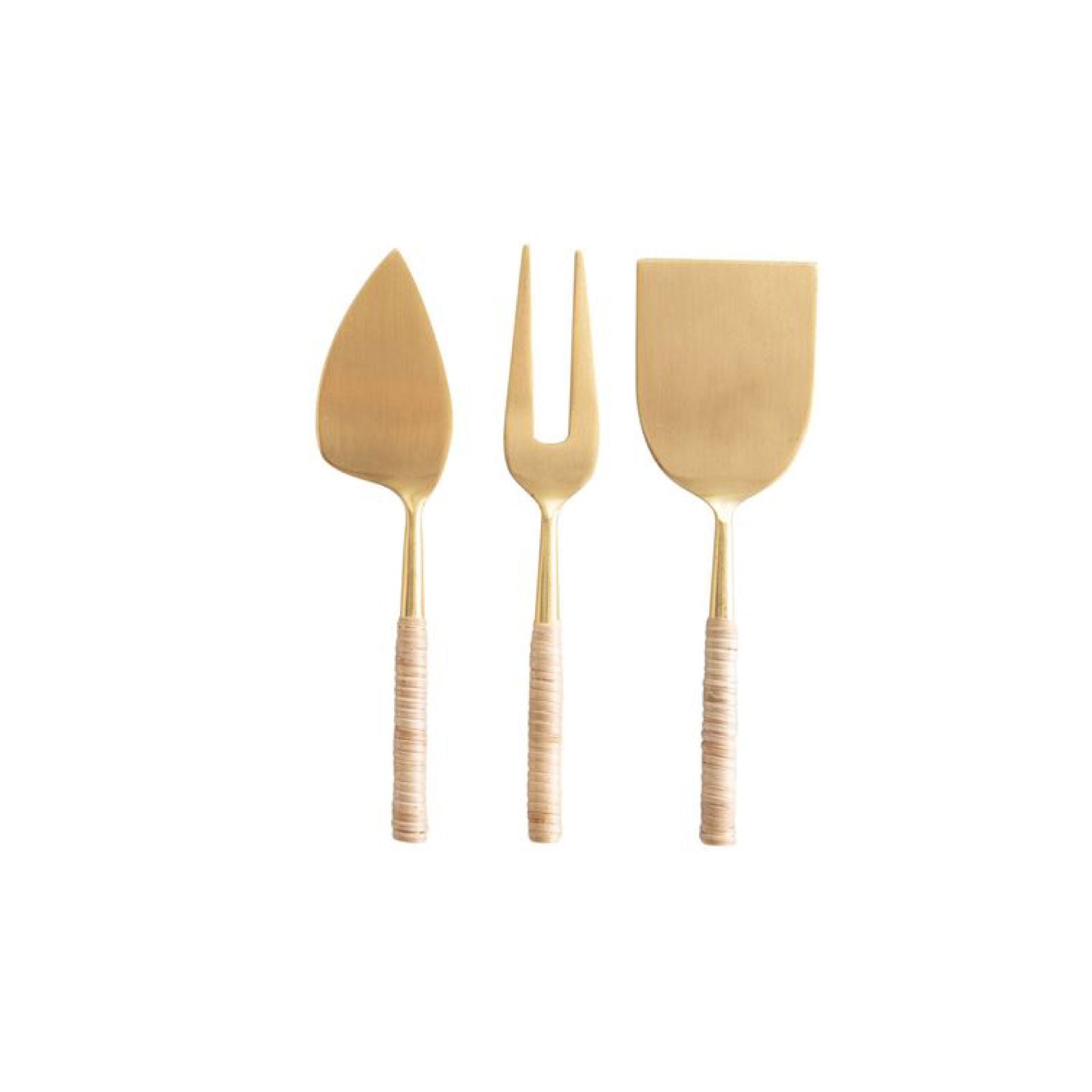 Rattan Handle Cheese Servers, Set of 3