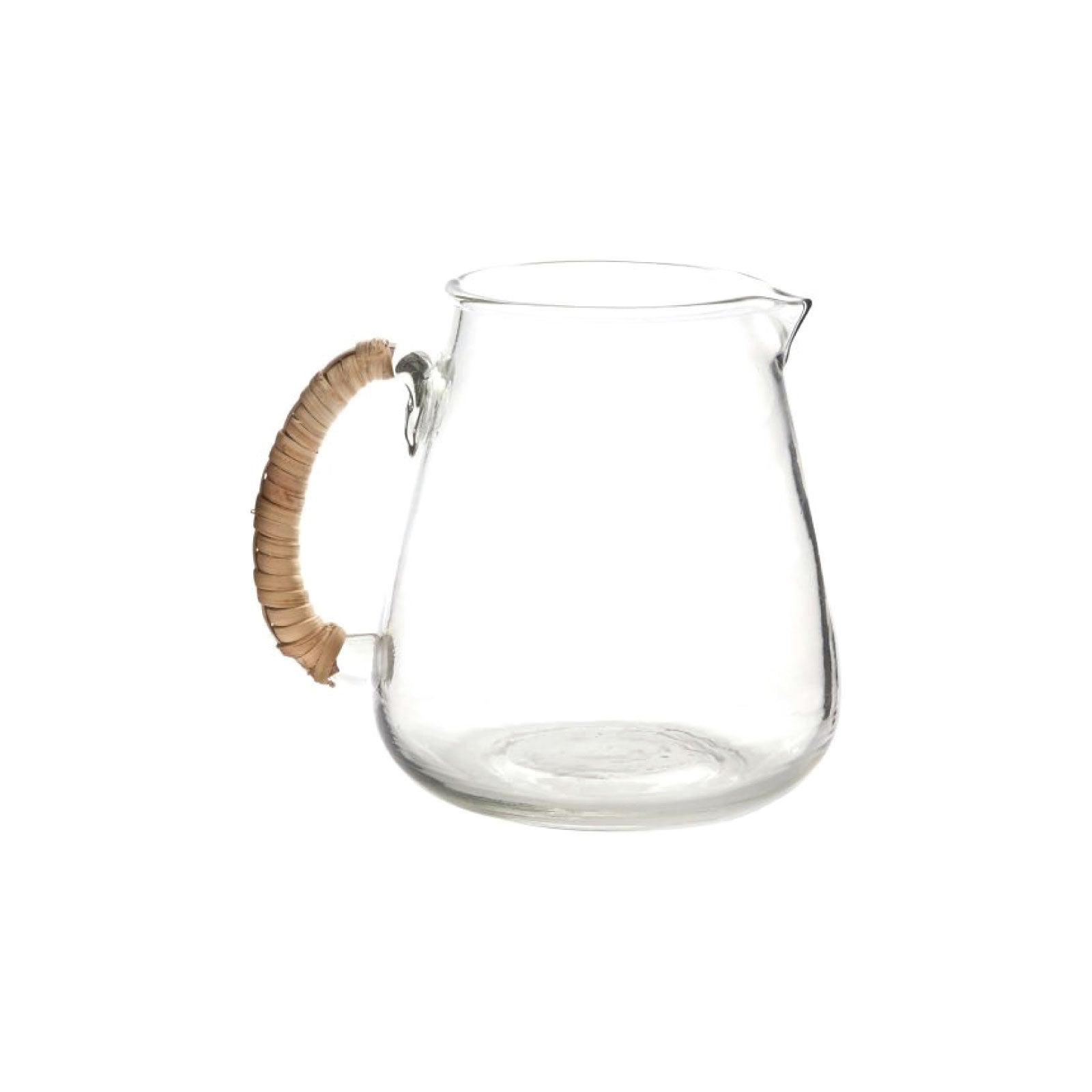 Pitcher - Ribbed Glass Pitcher Housewarming Gift, Water Pitcher with  handle, hostess gift