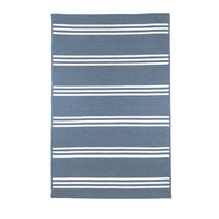 Rugby Stripe Rug in Natural and Lake Blue