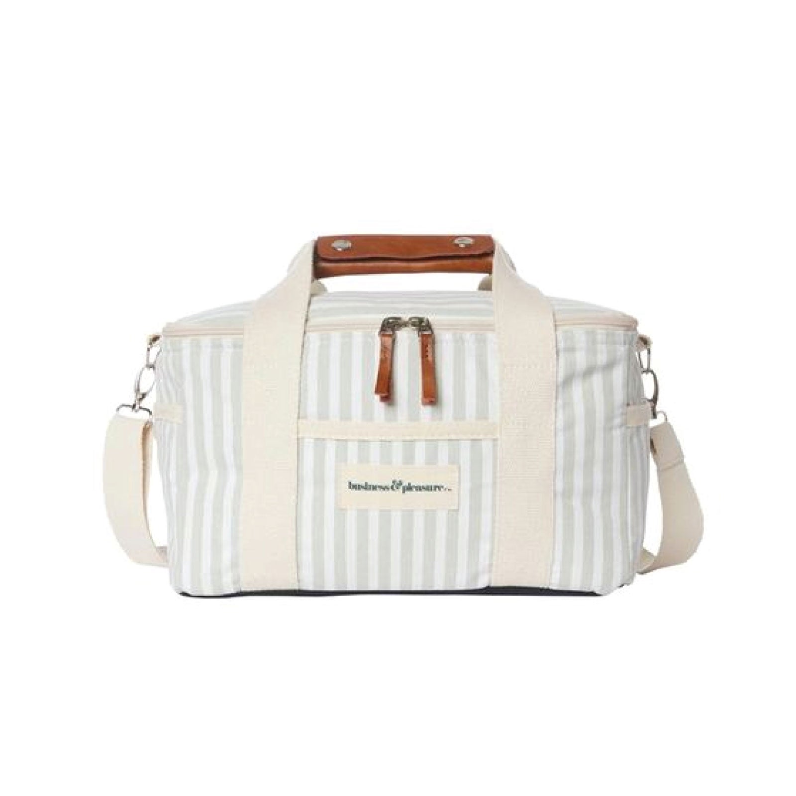 Sage Pinstripe Cooler Bag