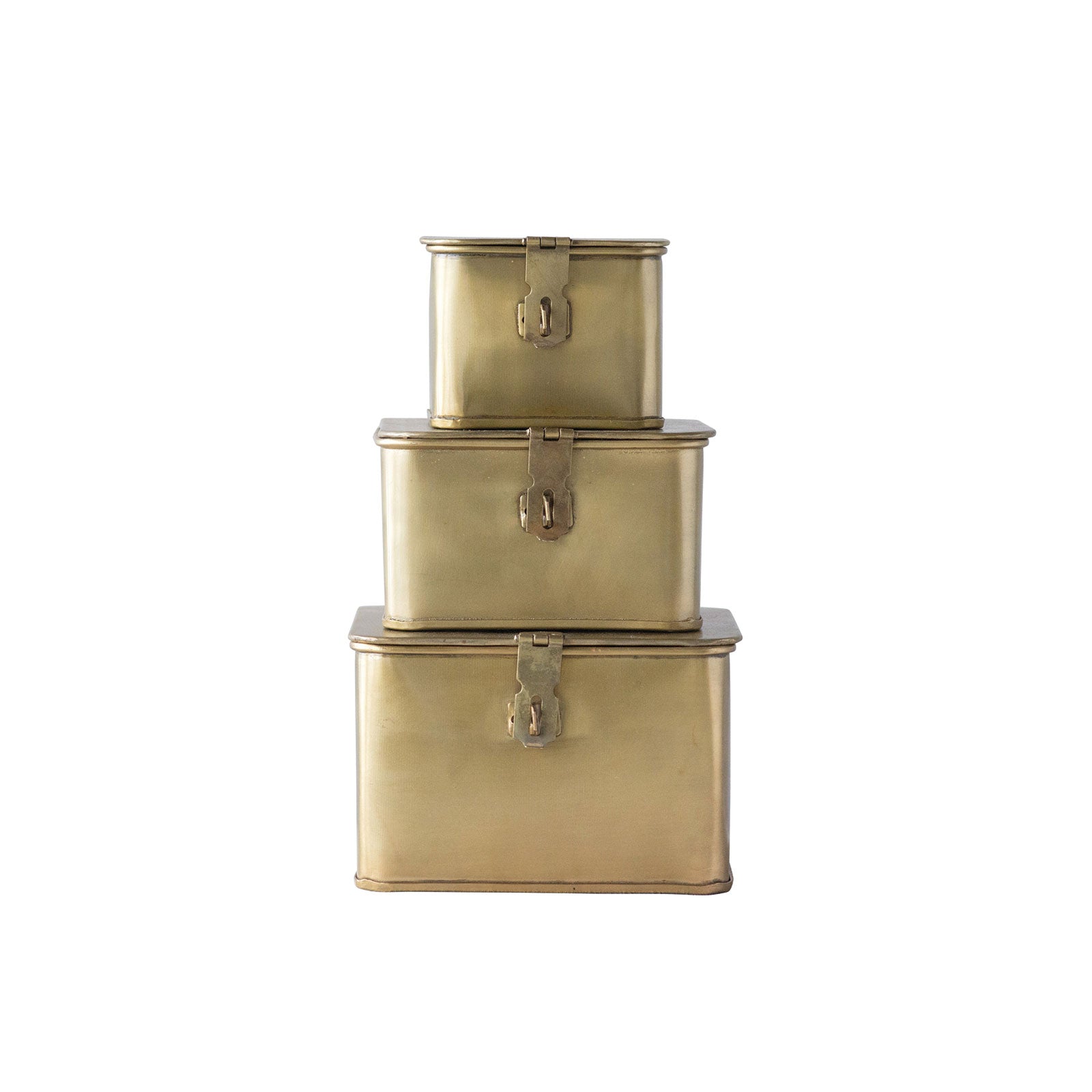 Set of Small Brass Boxes