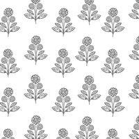 Stella Floral Fabric in Charcoal