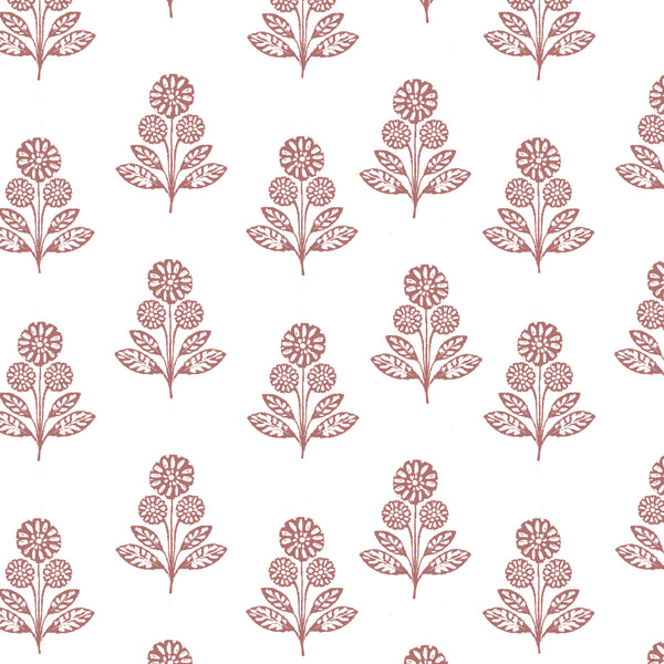 Stella Floral Fabric in Rose