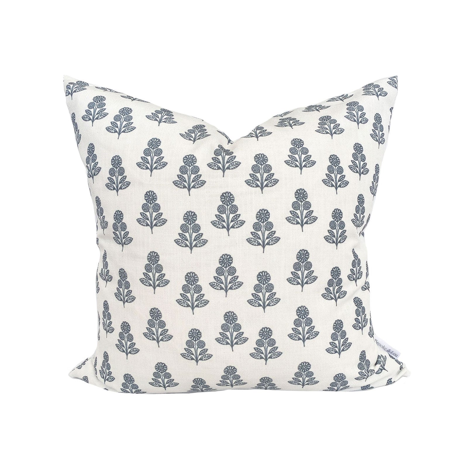 Stella Floral Pillow in Navy