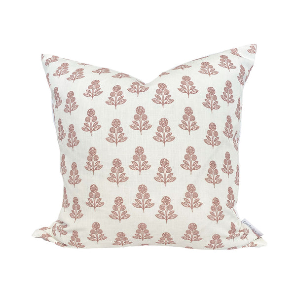 Stella Floral Pillow in Rose