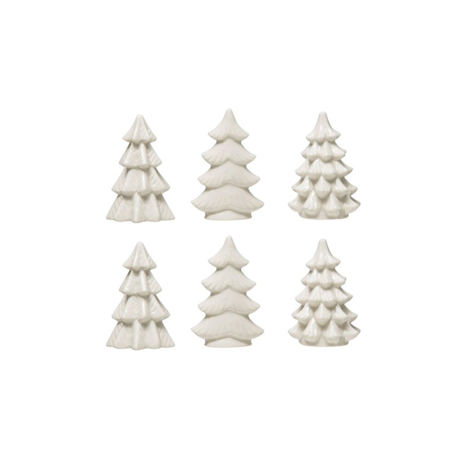 White Stoneware Tree Set