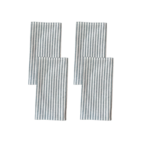 Striped Slate Blue Napkin, Set of 4