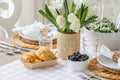 Picnic Check Paper Table Runner in Melon