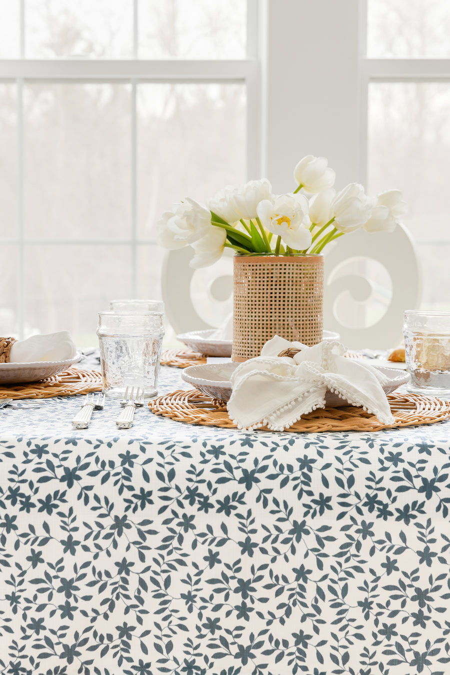 Jo Floral in Navy Tablecloth