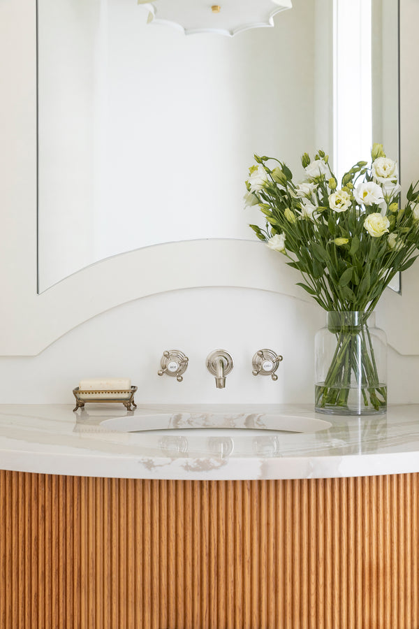 Glass and Brass Soap Dish