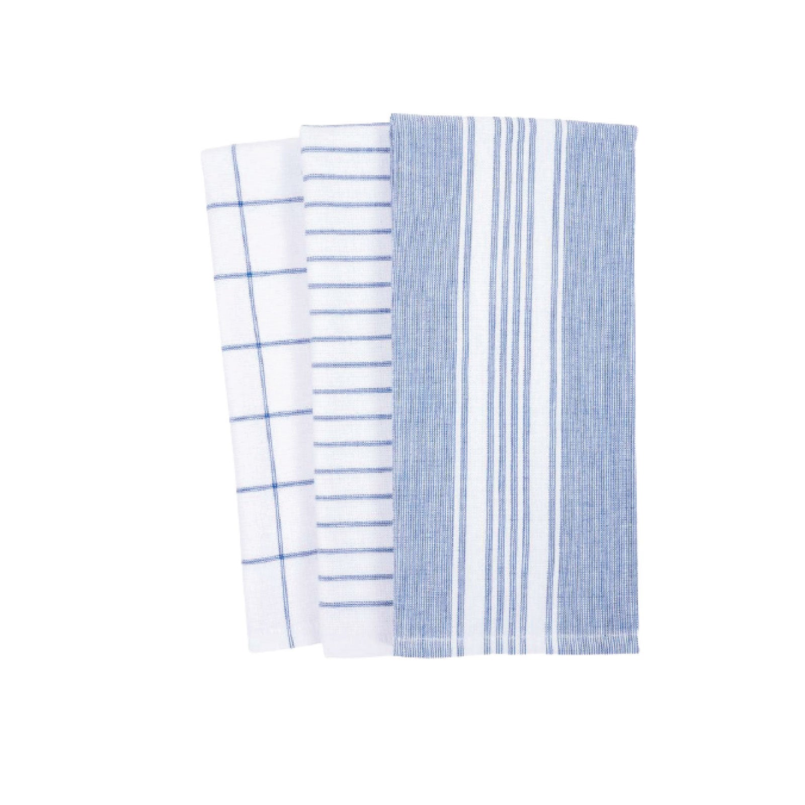 Terry Stripe Dish Towels - Dutch Blue