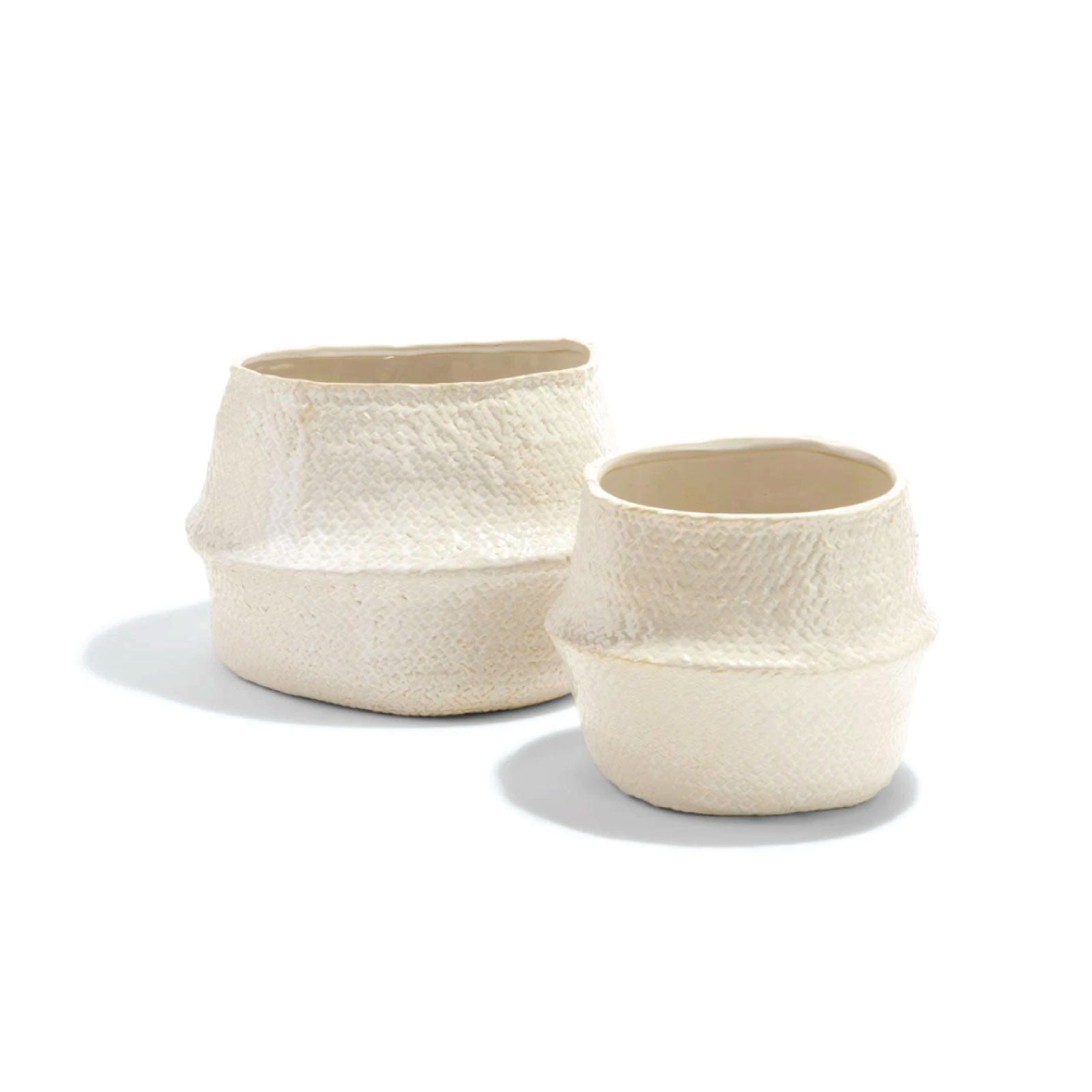 Woven White Pot Stoneware Set