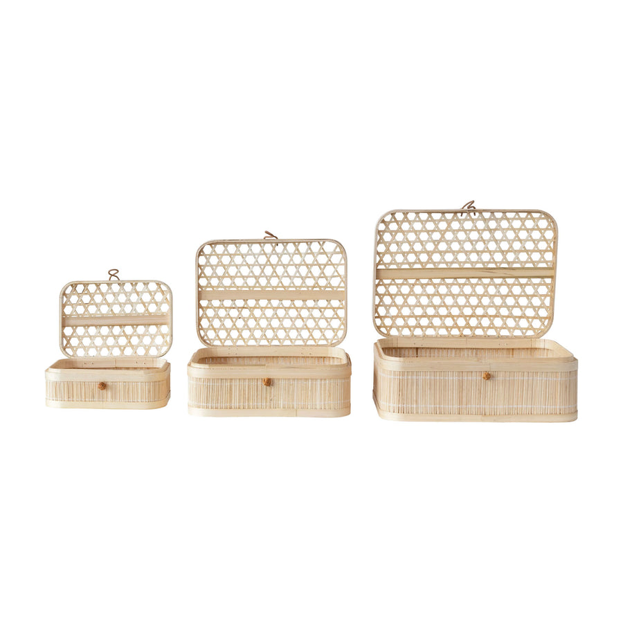 Woven Bamboo Box, Set of 3