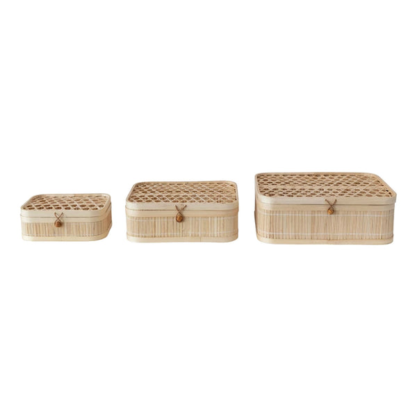 Woven Bamboo Box, Set of 3