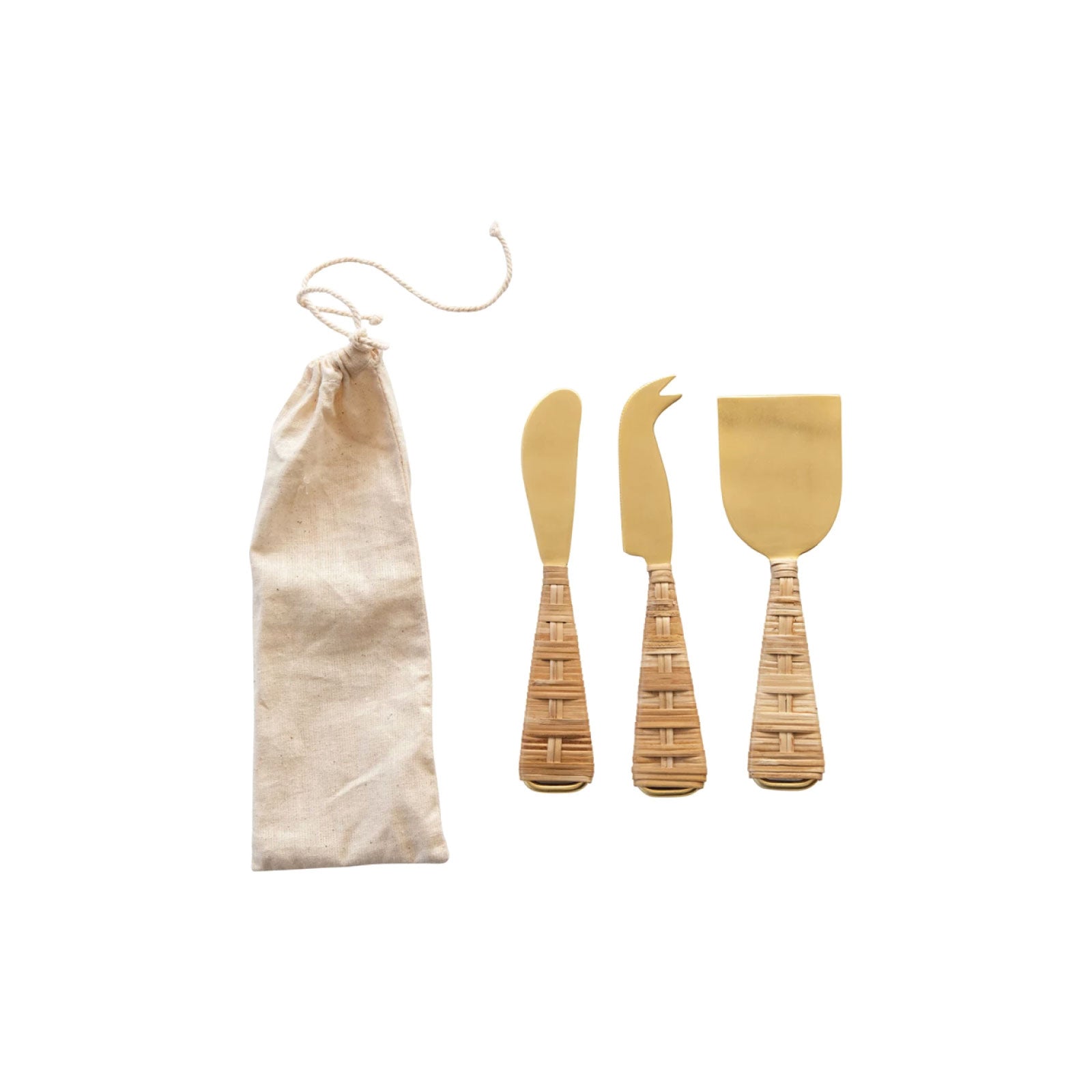 Wrapped Handle Cheese Knives - Set of 3