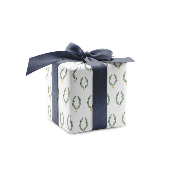 Hollyhock Floral in Dusty Blue Wrapping Paper