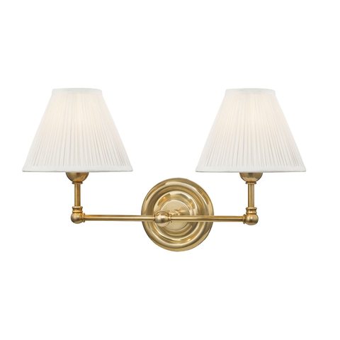 George Double Sconce in Brass