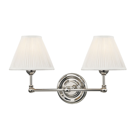 George Double Sconce in Nickel